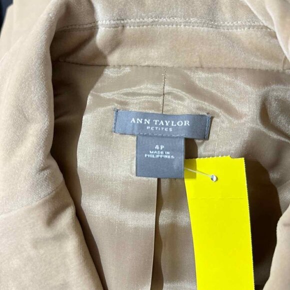 Ann Taylor Beige Size 4 Velvet Finish Blazer Jacket. Fully lined. Excellent cond - Picture 6 of 6